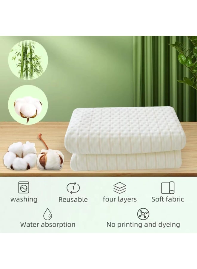 LYNLYN Waterproof Bed Pad, Organic Cotton Super Absorbent Diaper Changing Mat and Underpad, Non-Slip, Breathable TPU Liner, Reusable Incontinence/Mattress Protector for Baby, Toddler, Adults(120×70cm) - Image 2